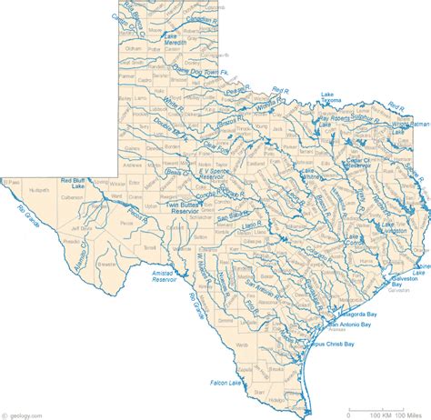 map of texas rivers