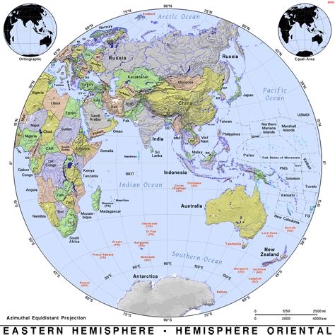 Map Of The Eastern Hemisphere Labeled