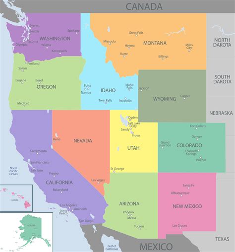 Map Of The Western Us