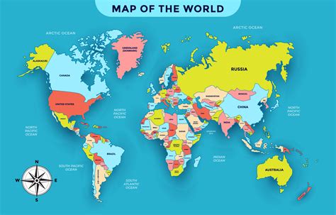 Map Of The World And Equator