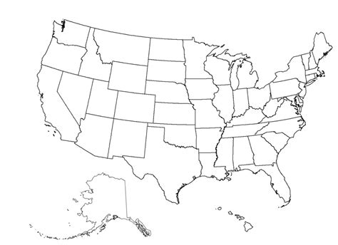 Map Of Us Blank For Quiz