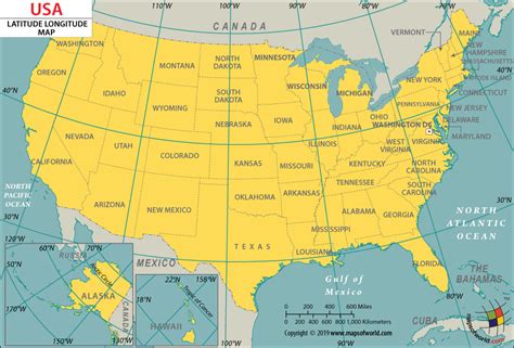 Map Of Usa Latitude