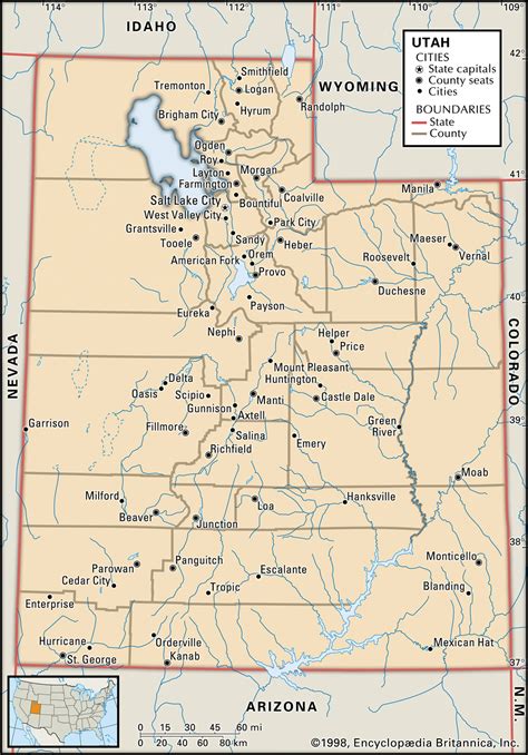 map of utah towns
