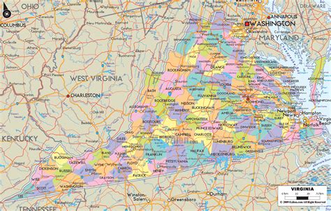 Map Of Virginia Printable
