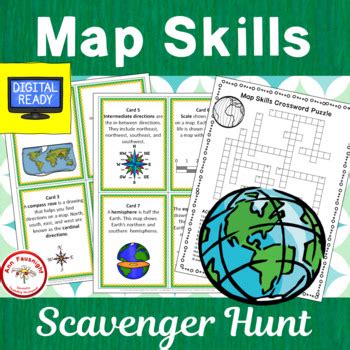 Map Skills Scavenger Hunt Free Boom Cards Tpt Map Scavenger Hunt Worksheet - Map Scavenger Hunt Worksheet
