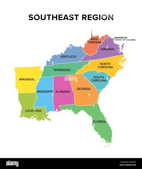 Map Southeast Region Us