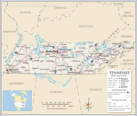 map tennessee