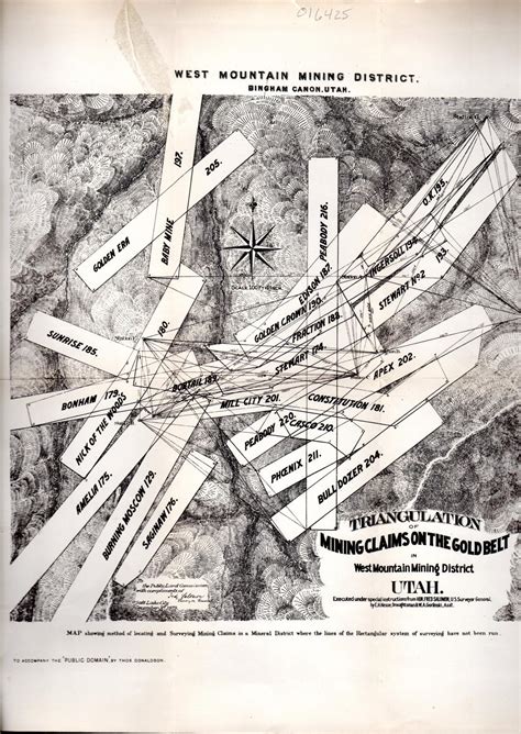 Map Triangulation Of Mining Claims On The Gold Belt In West Mountain Mining District Utahfrom The Public Domain Its History With Statistics 1884
