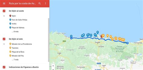 Mapa Asturias Costa