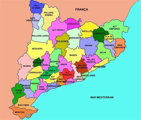 Mapa Catalunya Comarques