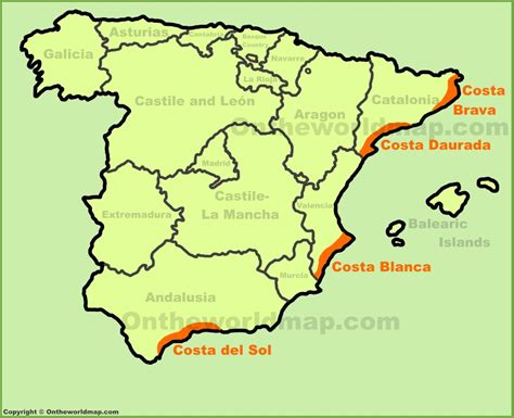 Mapa Costas De España