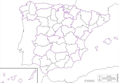 Mapa De España En Blanco