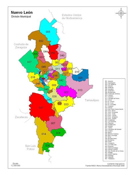 Mapa De Nuevo Leon Con Municipios