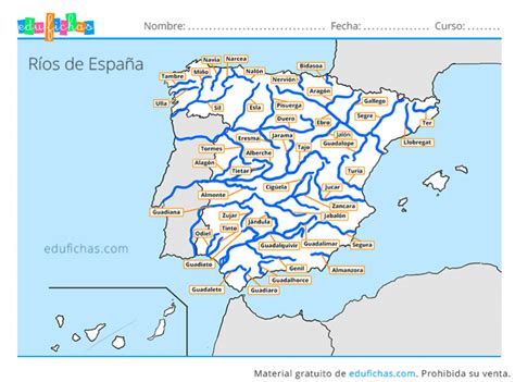 Mapa De Rios De España