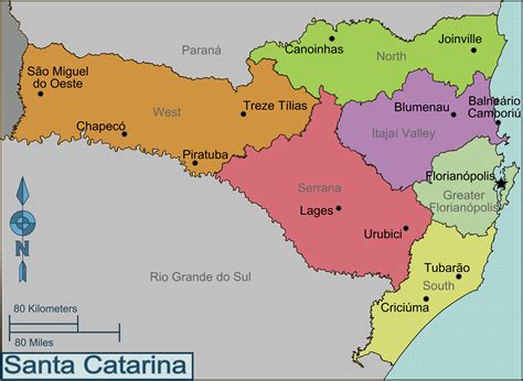 Mapa De Santa Catarina Com Cidades
