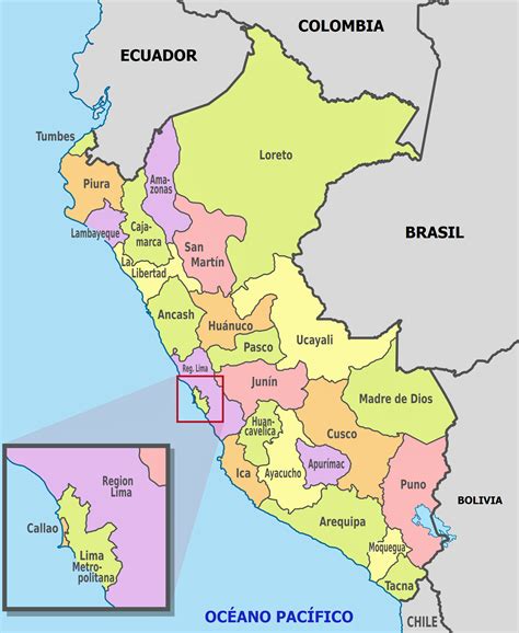 Mapa Del Perú Con Sus Departamentos Blanco Y Negro