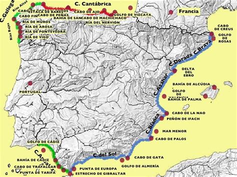 Mapa España Costas