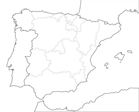 Mapa España En Blanco