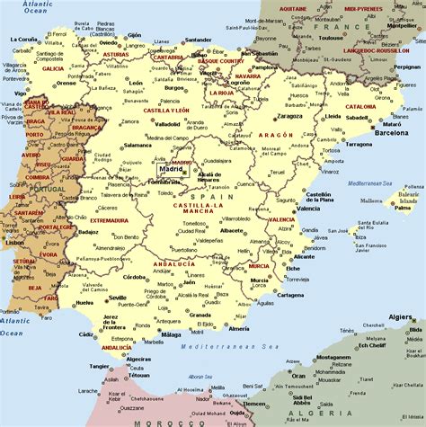 Mapa España Portugal