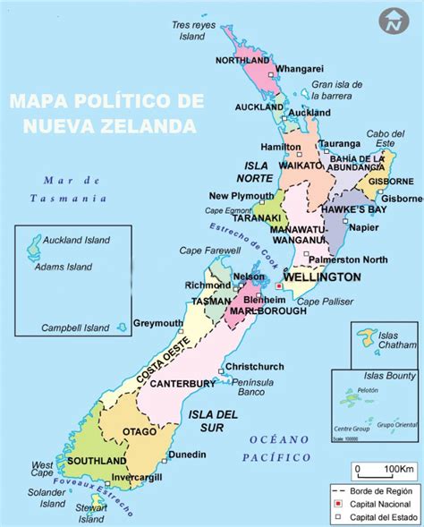 Mapa Nueva Zelanda