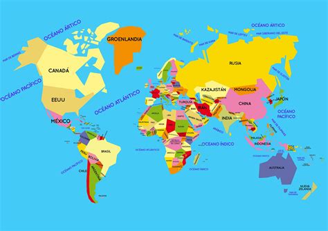 Mapa Planisferio Con Nombres