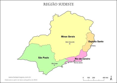 Mapa Regiao Sudeste