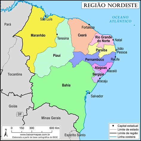 Mapa Região Nordeste