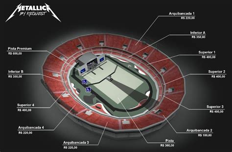 mapa show metallica morumbi