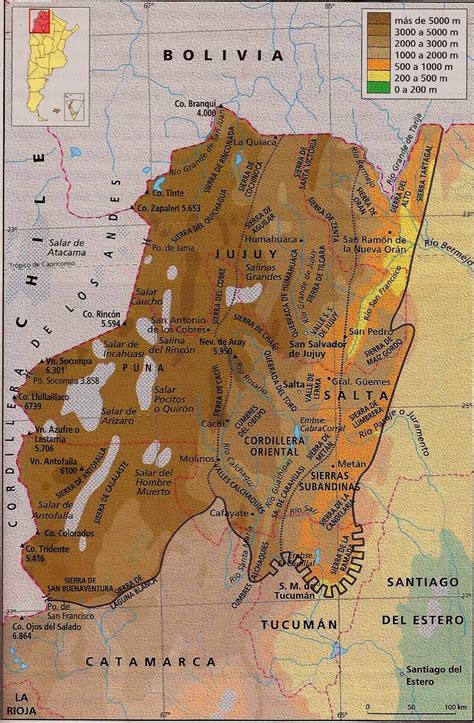 Mapa Sierras Subandinas