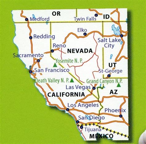 mapa zoom california nevada mapa zoom michelin