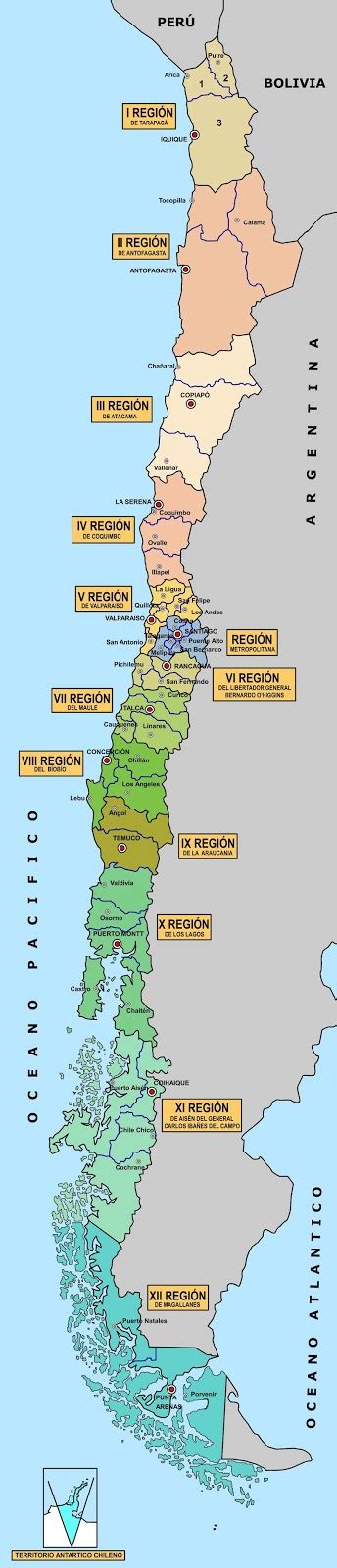 Mapa de Chile con regiones y ciudades: descubre los destinos más populares del país sudamericano.