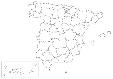 Mapa de España en blanco para descargar e imprimir