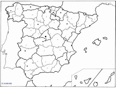 Mapa de España en blanco para imprimir, colorear y estudiar