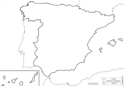 Mapa de España en Blanco para Imprimir y Descargar Gratis