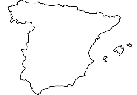 Mapa de España en blanco para descargar e imprimir