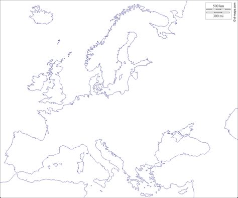 Mapa de Europa en blanco