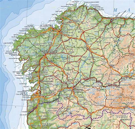 Mapa de Galicia Costa: Descubre los mejores destinos costeros en Galicia