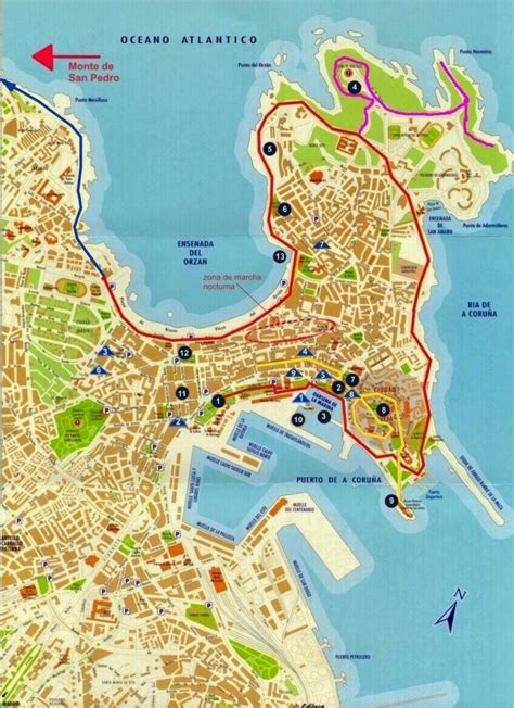 Mapa de La Coruña: Explora sus Calles, Monumentos y Atracciones Turísticas Más Destacadas