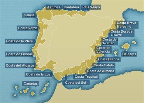 Mapa de la costa de España: descubre las mejores playas y destinos turísticos
