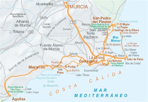 Mapa de la Costa de Murcia: Descubre las Playas y Calas más Impresionantes