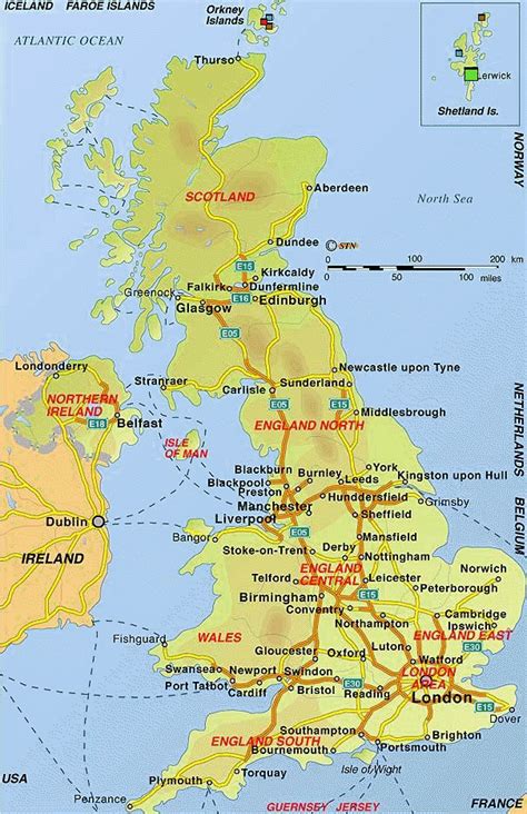 Mapa de las principales ciudades de Inglaterra