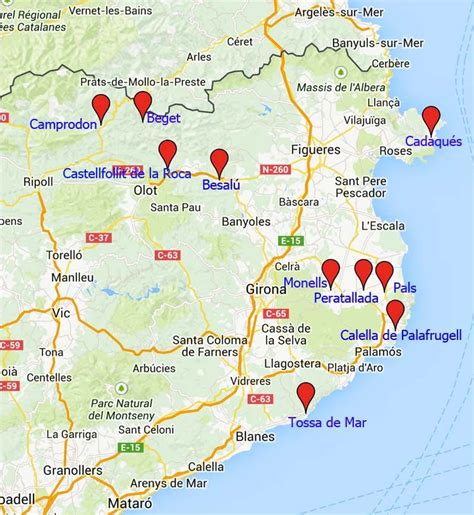 Mapa de pueblos de Girona: guía turística con los pueblos más bonitos
