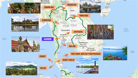 Mapa del mundo Tailandia: descubre los mejores destinos turísticos en el sudeste asiático