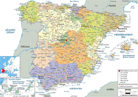 Mapa detallado de la costa norte de España