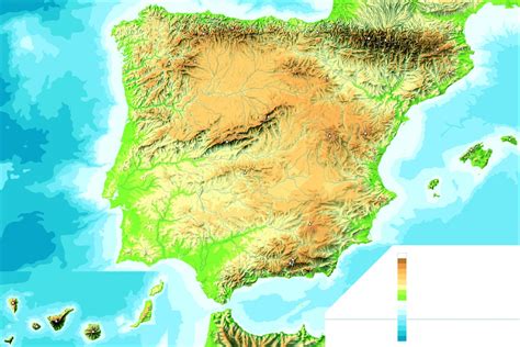 Mapa Físico de España Sin Nombres