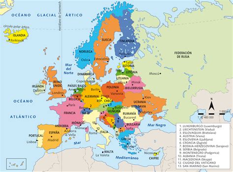 Mapa Geográfico Completo de Europa: Países, Capitales, Ríos y Montañas