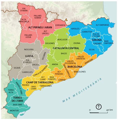 Mapa interactivo de las comarcas de Cataluña