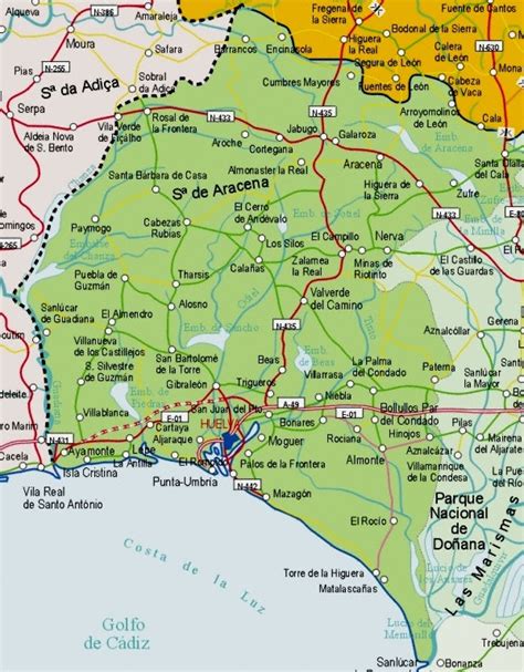 Mapa interactivo de los pueblos de la Sierra de Huelva