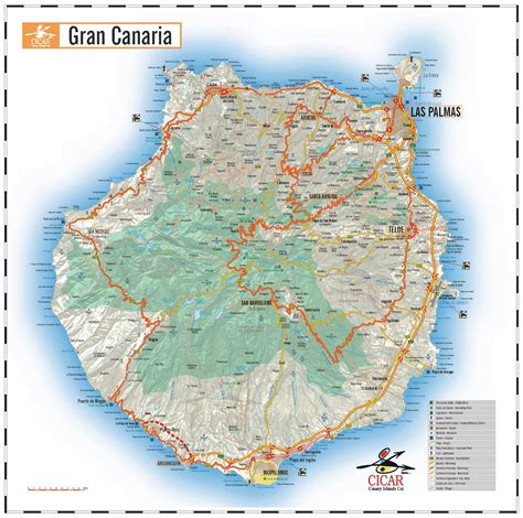Mapa político detallado de Gran Canaria