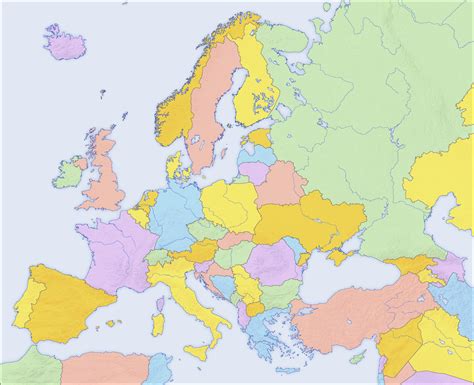Mapa político mudo de Europa: conoce las fronteras y divisiones de los países europeos